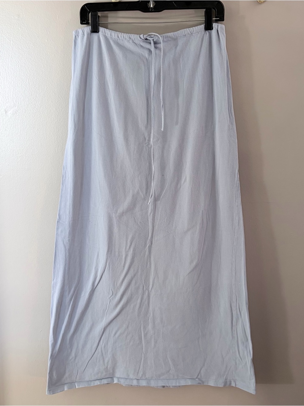 Vintage 90s J. Crew Lavender Gray Knit Maxi Skirt Drawstring